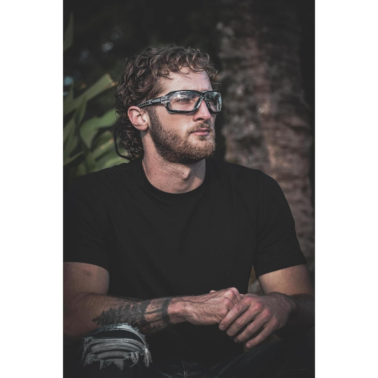 Gafas de seguridad Birdz Gasket con lente clara y marco negro