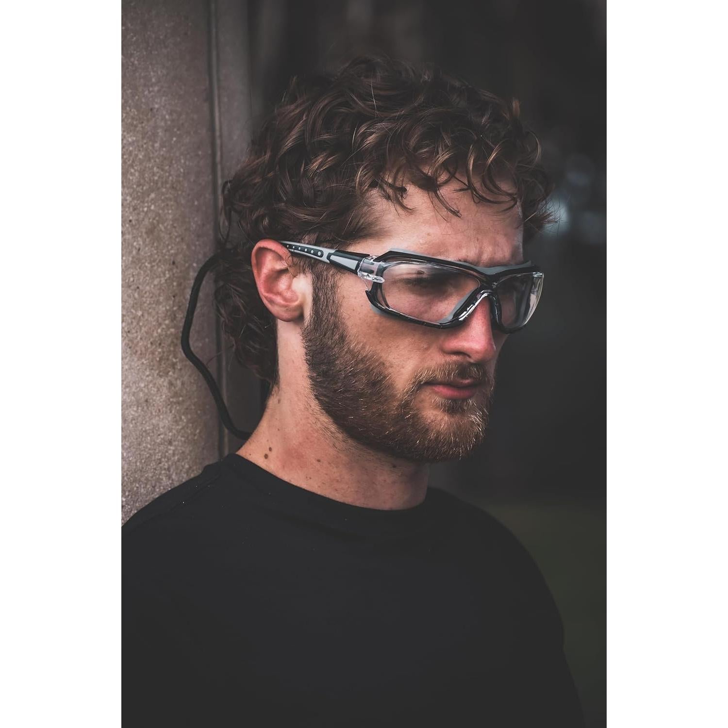 Gafas de seguridad Birdz Gasket con lente clara y marco negro