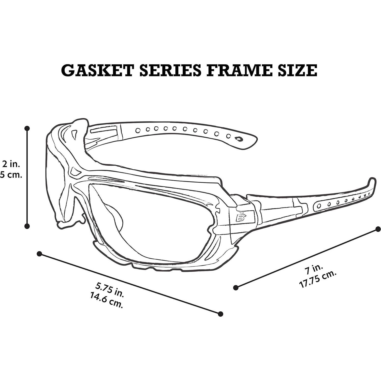 Gafas de seguridad Birdz Gasket con lente clara y marco negro