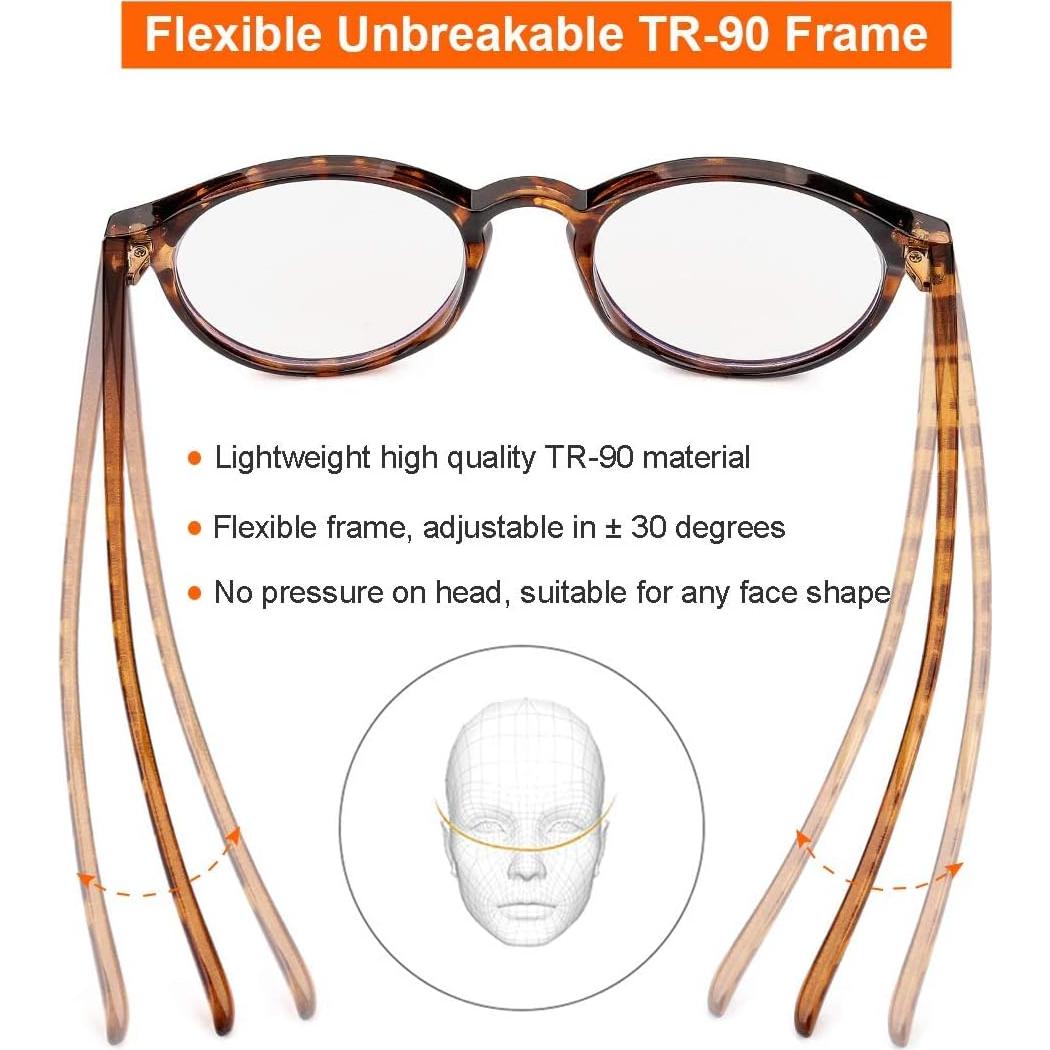 Gafas de Luz Azul Gleyemor GL5016 Montura Redonda Vintage