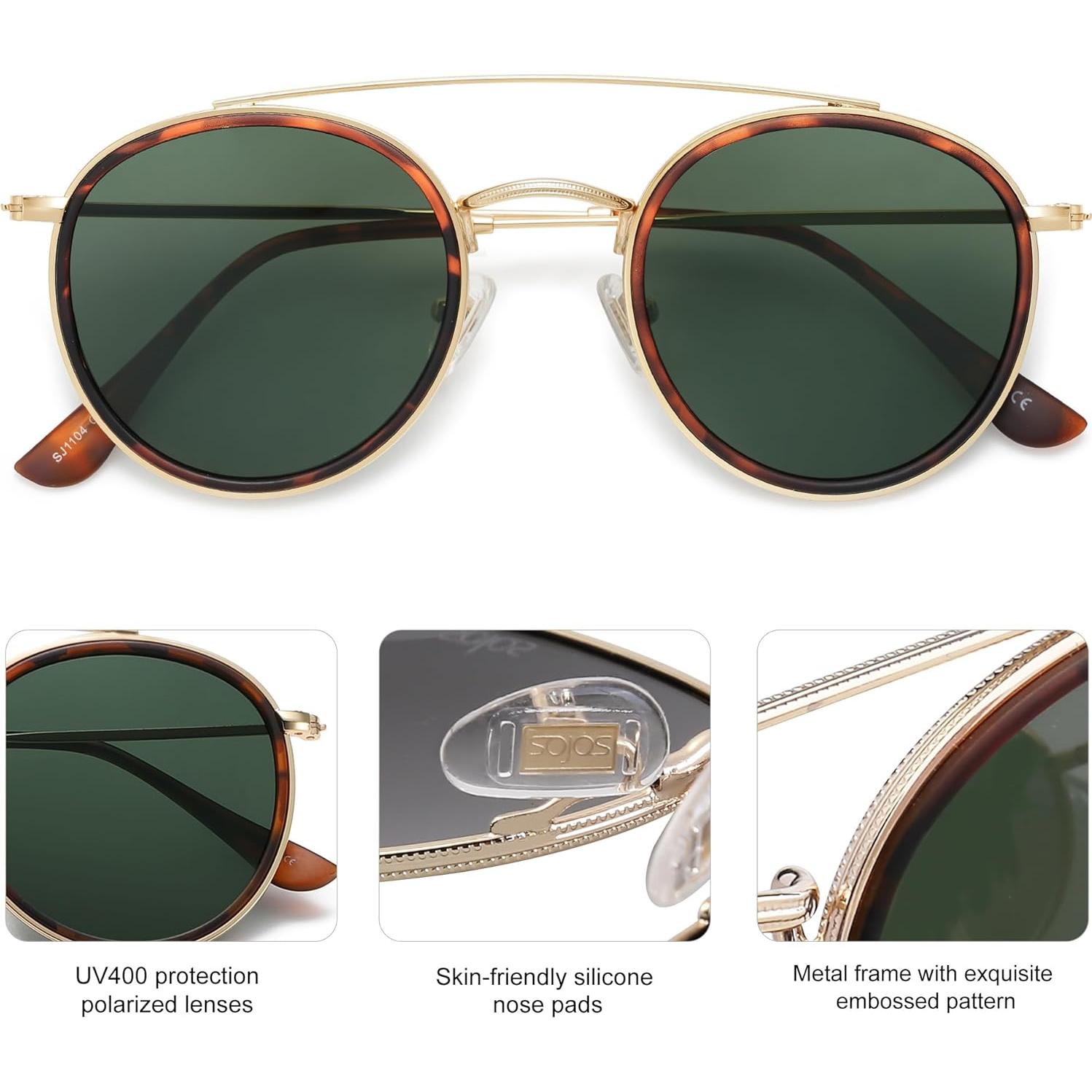 Gafas de Sol SOJOS Redondas Polarizadas UV400 50mm