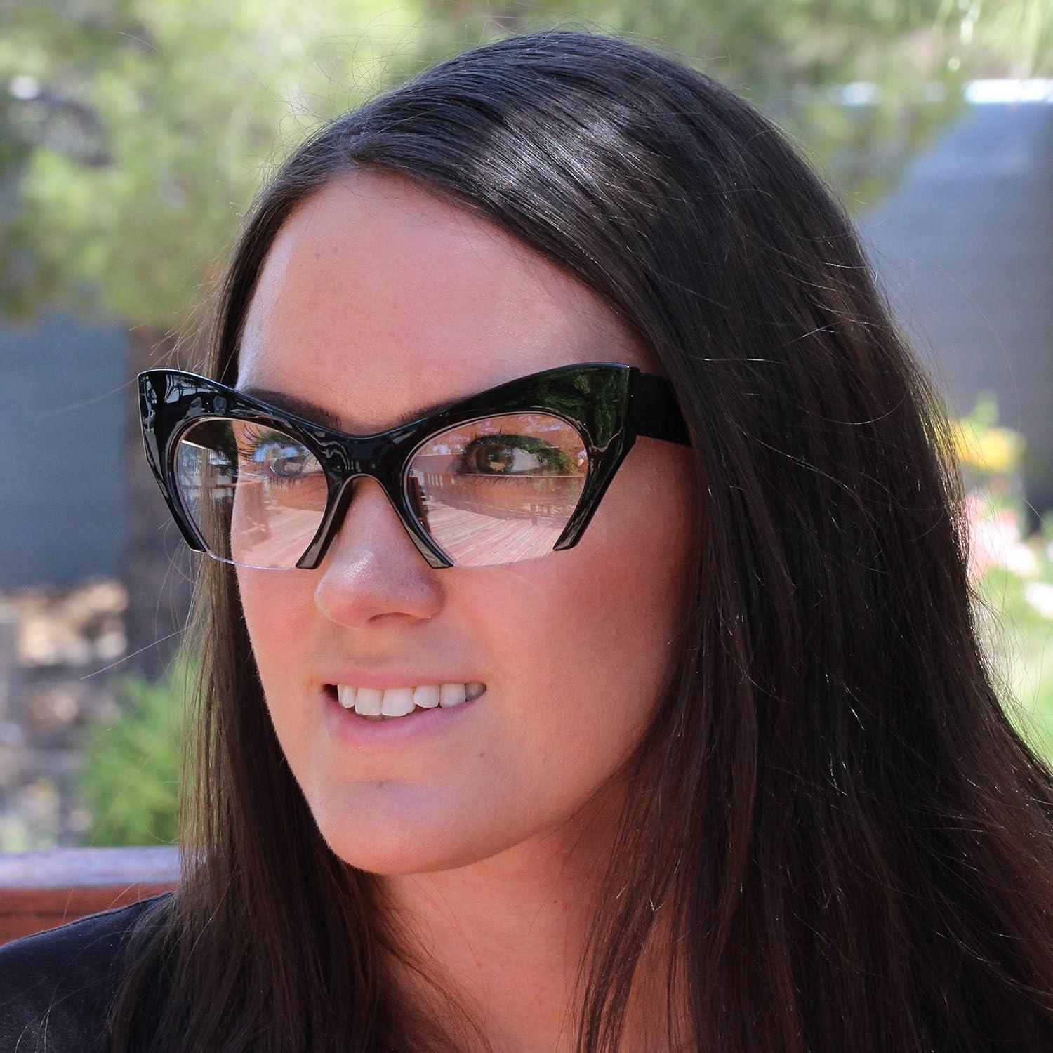 Gafas Ojo de Gato Retro Vintage UV400 Mujeres Transparentes