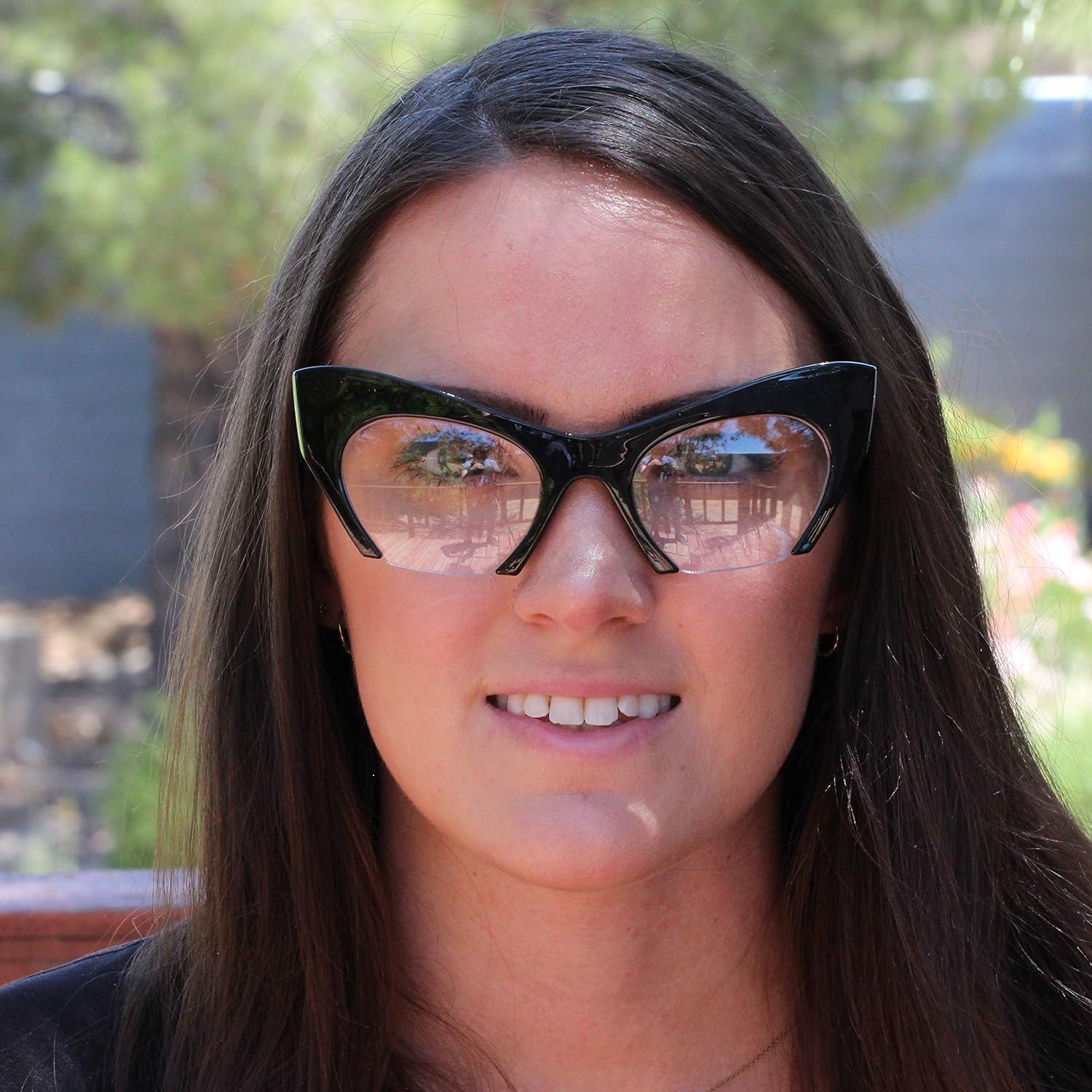 Gafas Ojo de Gato Retro Vintage UV400 Mujeres Transparentes