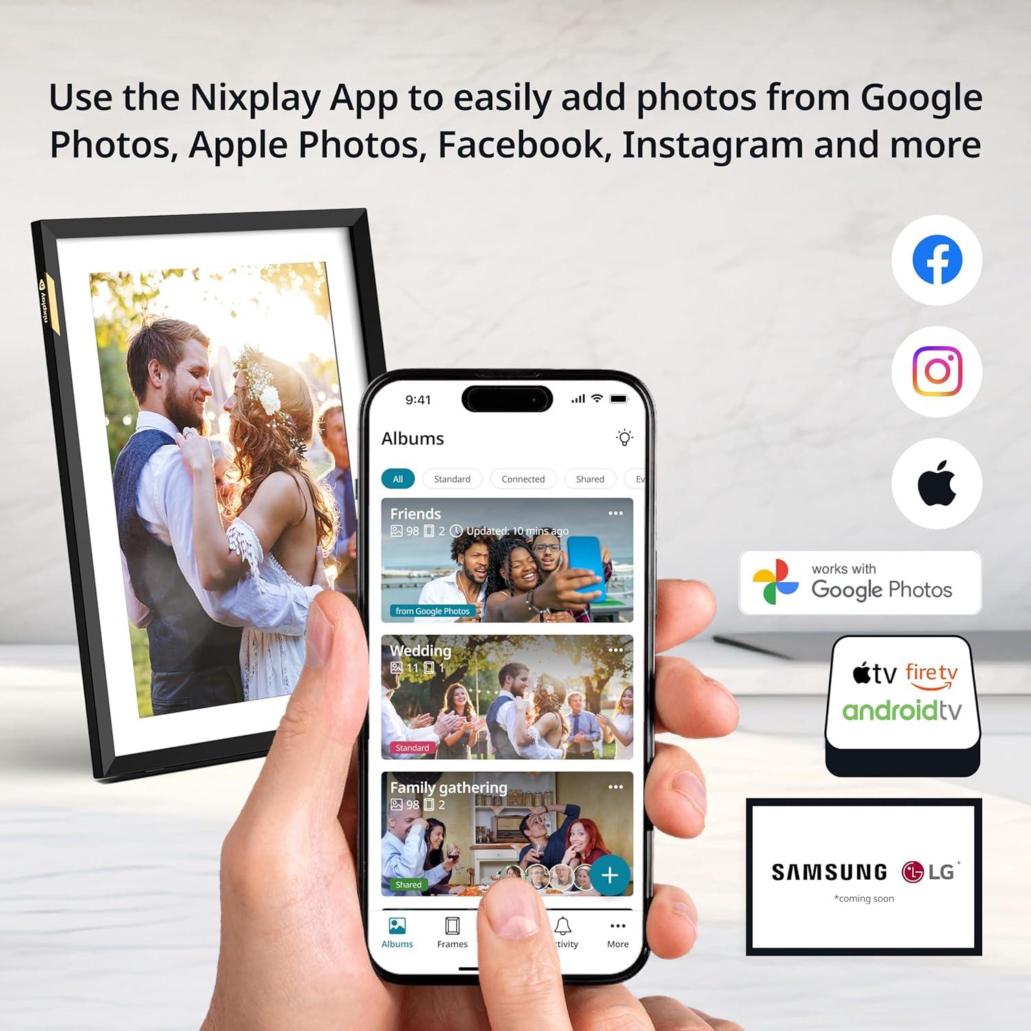 Marco Digital Nixplay 10.1" WiFi Pantalla Táctil Negro