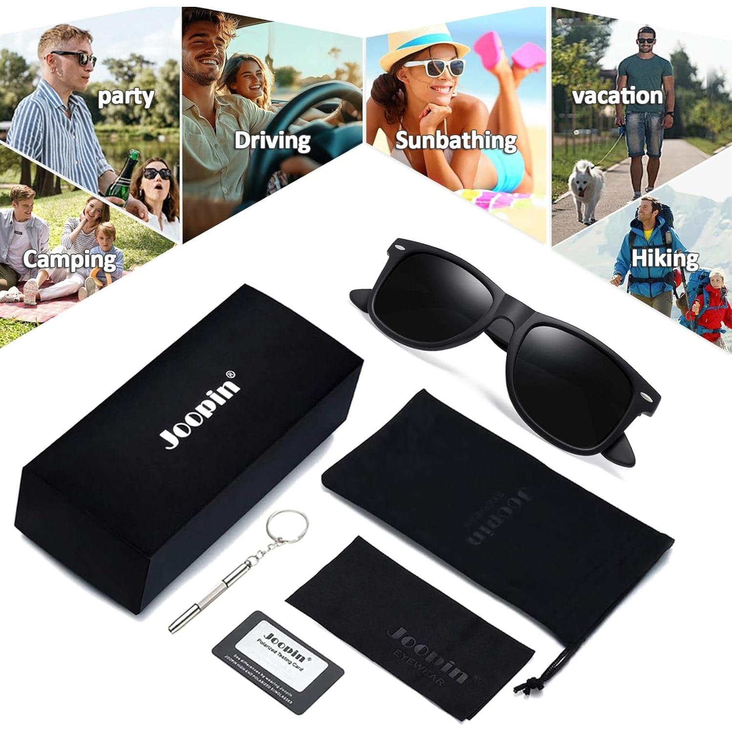 Gafas de sol cuadradas Joopin UV400 polarizadas para unisex
