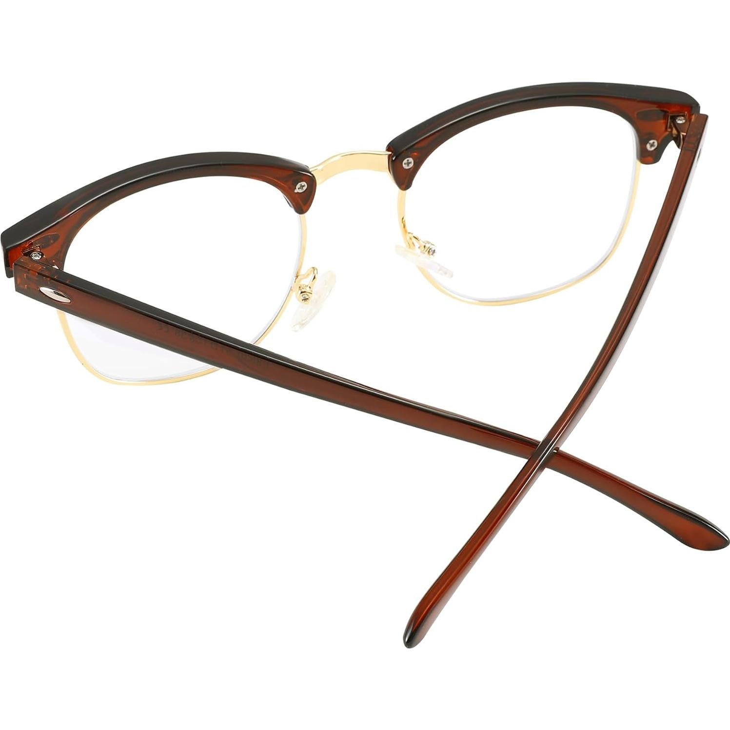 Gafas Retro COASION CA7014 Marrón/Dorado 50mm Lentes Claros