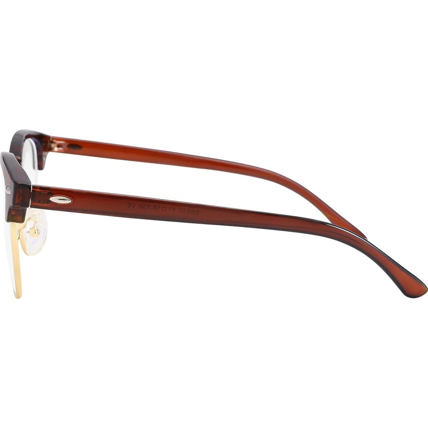 Gafas Retro COASION CA7014 Marrón/Dorado 50mm Lentes Claros