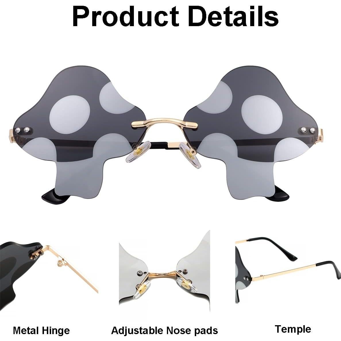 Gafas de sol JOVAKIT hongo retro UV400 para fiestas