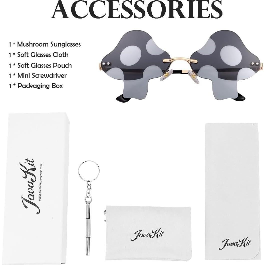 Gafas de sol JOVAKIT hongo retro UV400 para fiestas