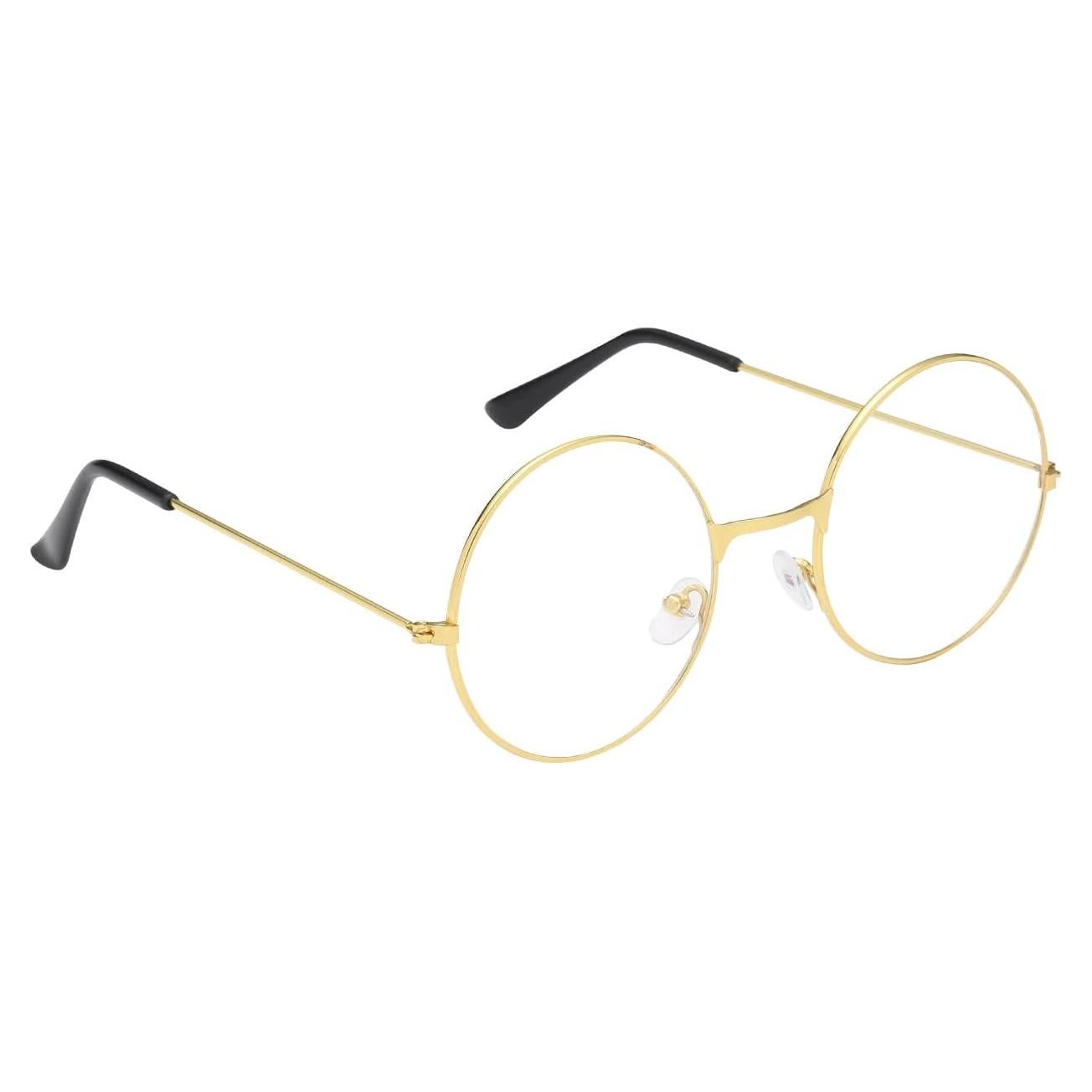 Degpum Vintage Round Glasses for Kids Old Man Glasses Granny Glasses 100 Days of School Costume Gold Rimmed Glasses for Old Man Costume Dress Up Granny Nerd Cosplay Accessories