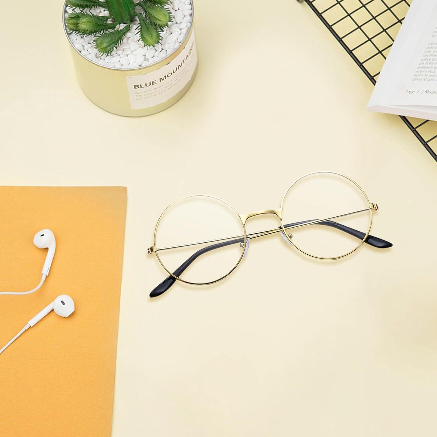 Fake Glasses for Kids Old Lady Costume Glasses for Old Man Costume Dress Up Granny Nerd Halloween Cosplay Accessories