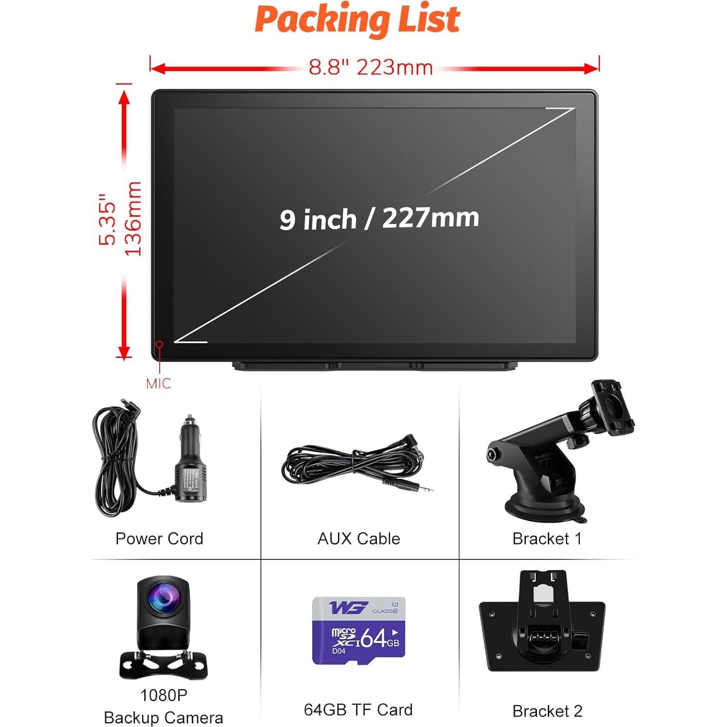 Pantalla Portátil para Coche 9" Cogamichi Carplay Inalámbrico