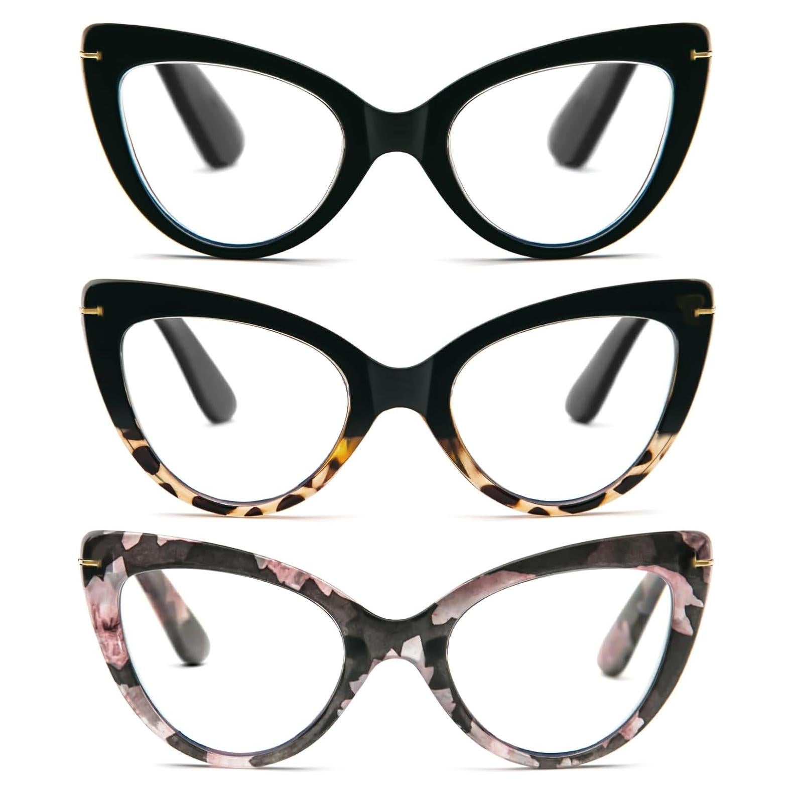 Gafas de lectura DXYXYO ojo de gato 1.0 dioptrías 3 paquetes