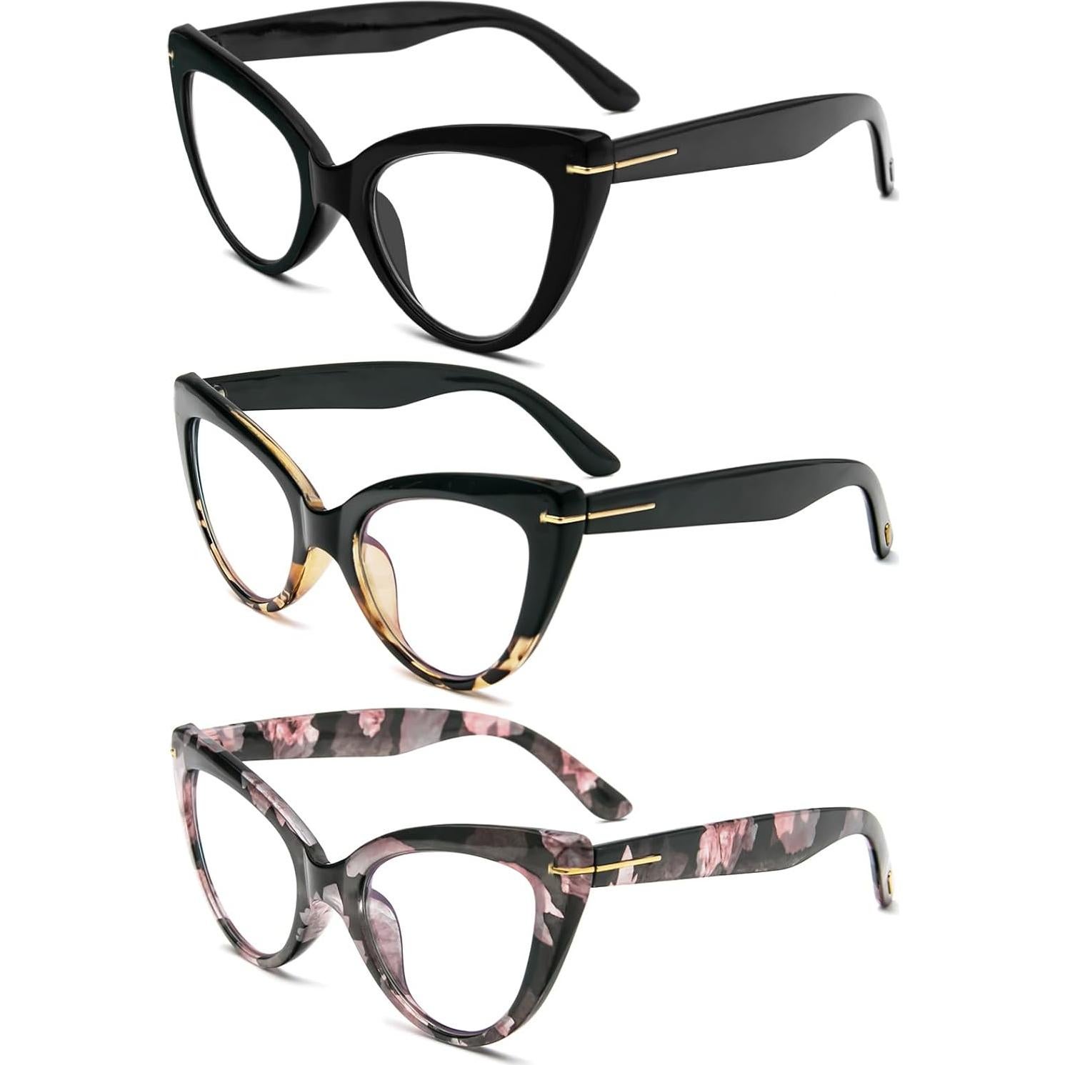 Gafas de lectura DXYXYO ojo de gato 1.0 dioptrías 3 paquetes