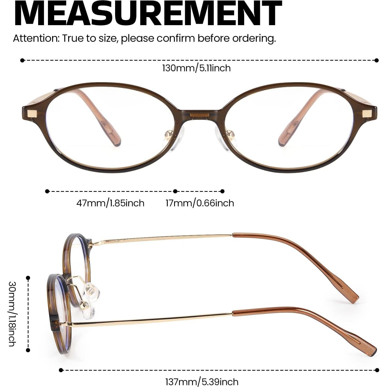 Gafas Falsas Retro Ovaladas SODQW con Lentes Antiluz Azul