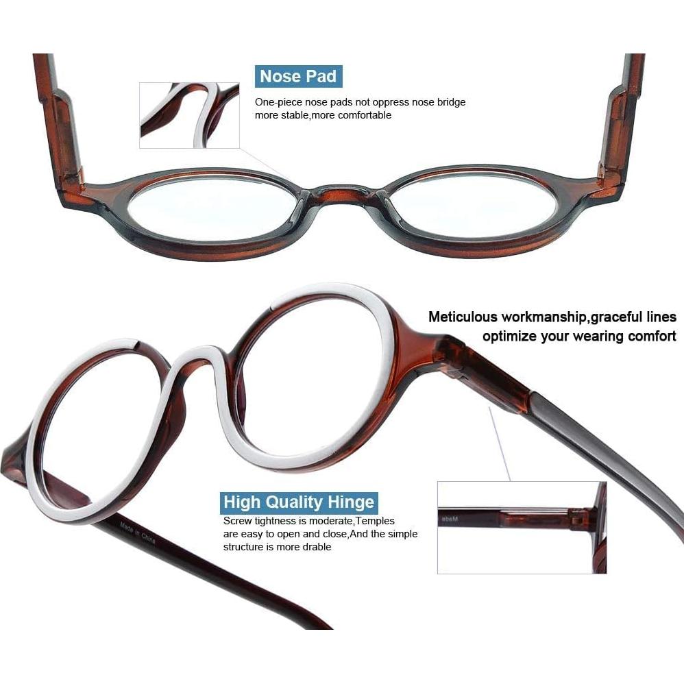 Gafas de lectura Ytdbns redondas 2.75x bloqueo luz azul