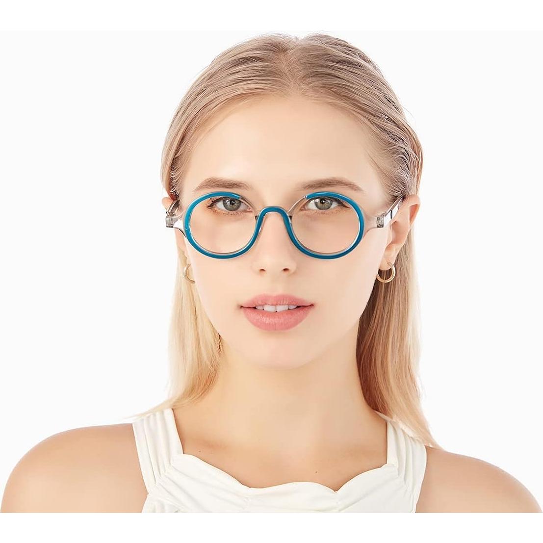 Gafas de lectura Ytdbns redondas 2.75x bloqueo luz azul