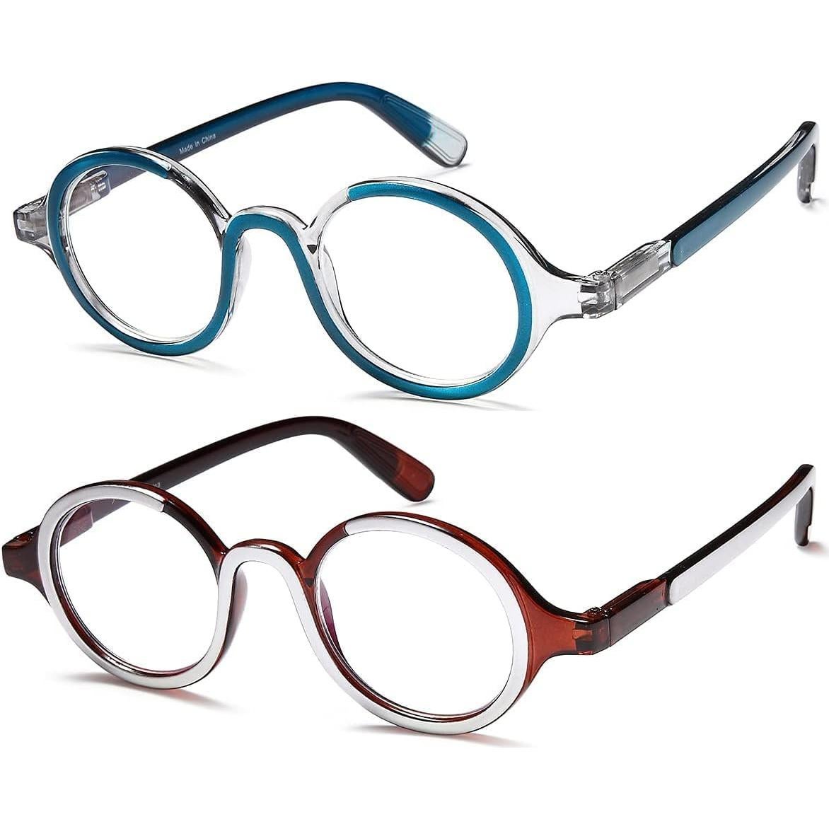 Gafas de lectura Ytdbns redondas 2.75x bloqueo luz azul