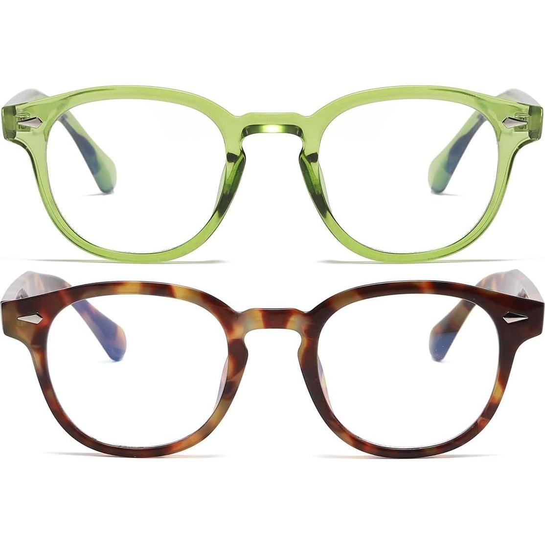 Gafas Retro Redondas NIDOVIX con Bloqueo Luz Azul - 2 Piezas