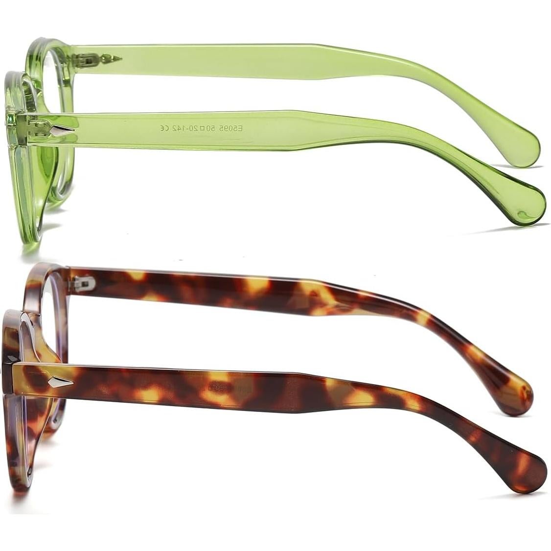 Gafas Retro Redondas NIDOVIX con Bloqueo Luz Azul - 2 Piezas