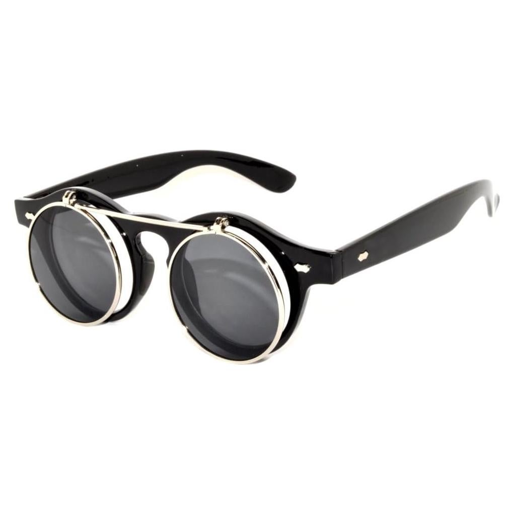 Gafas de Sol Retro Circulares Vintage Plata UV
