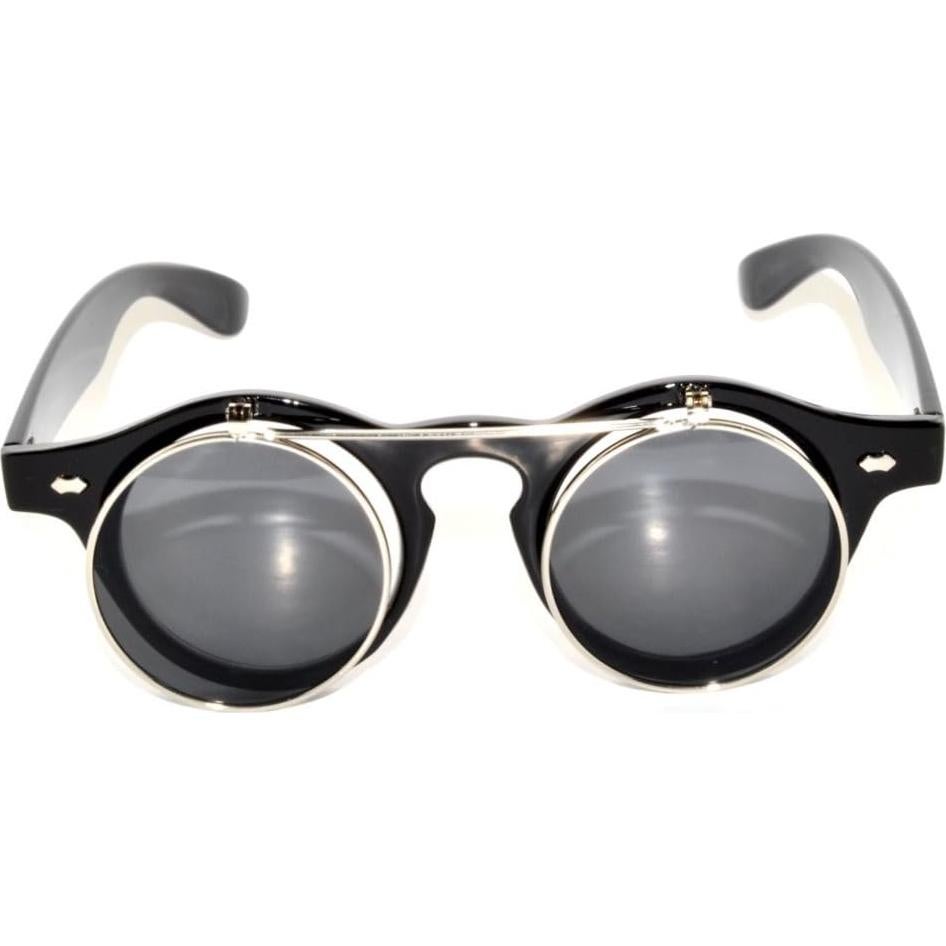 Gafas de Sol Retro Circulares Vintage Plata UV