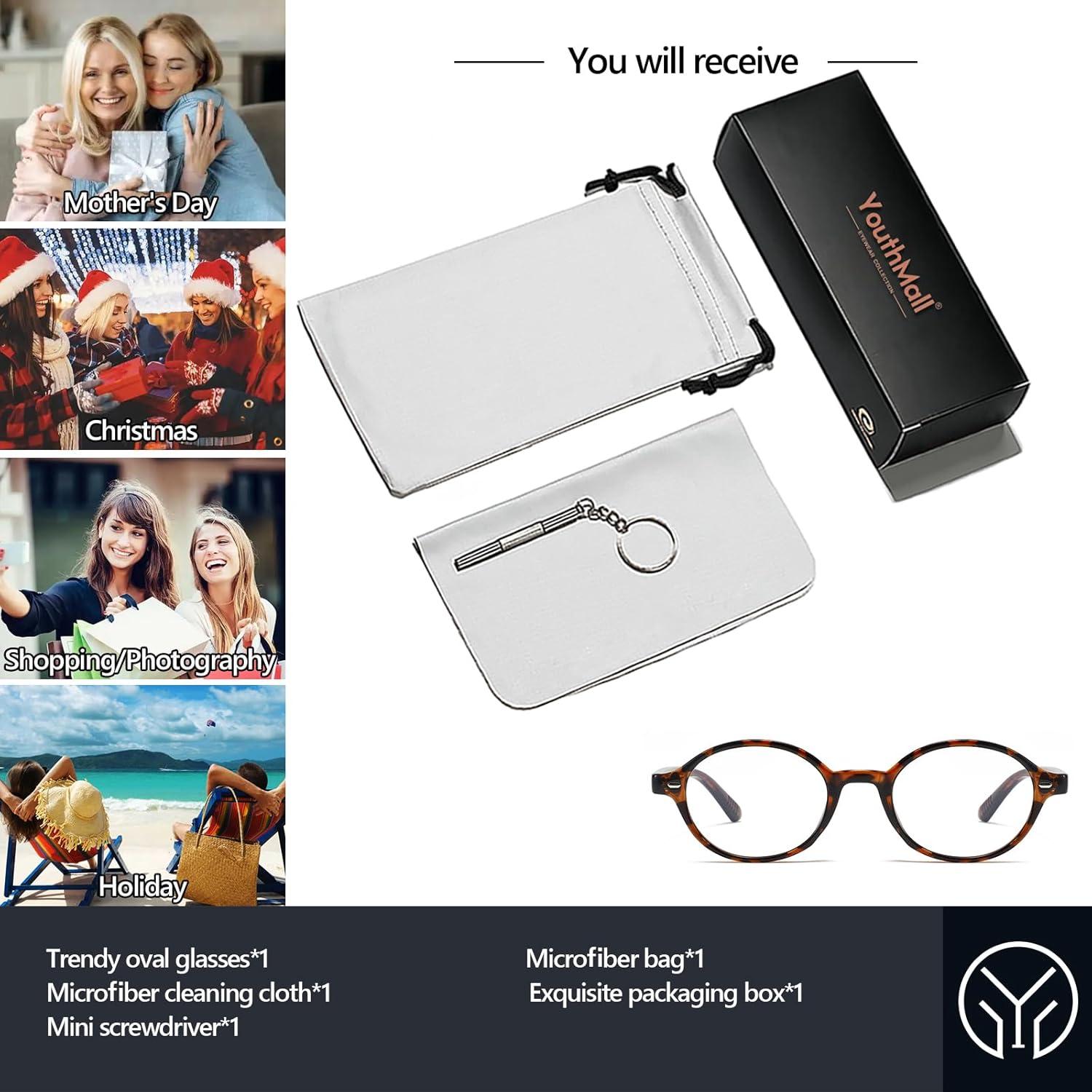 Gafas Ovaladas Retro Azul UV400 Unisex Carey 48mm