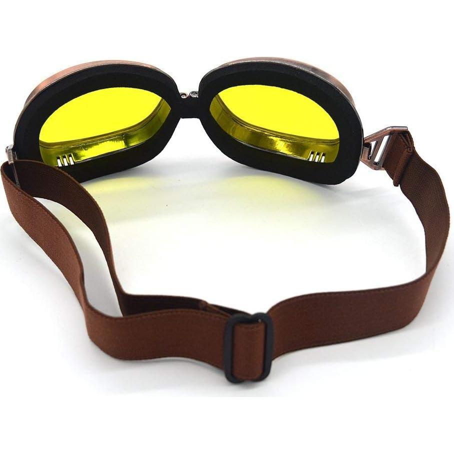 Gafas de Motocicleta Evomosa MG53 Retro Amarillas