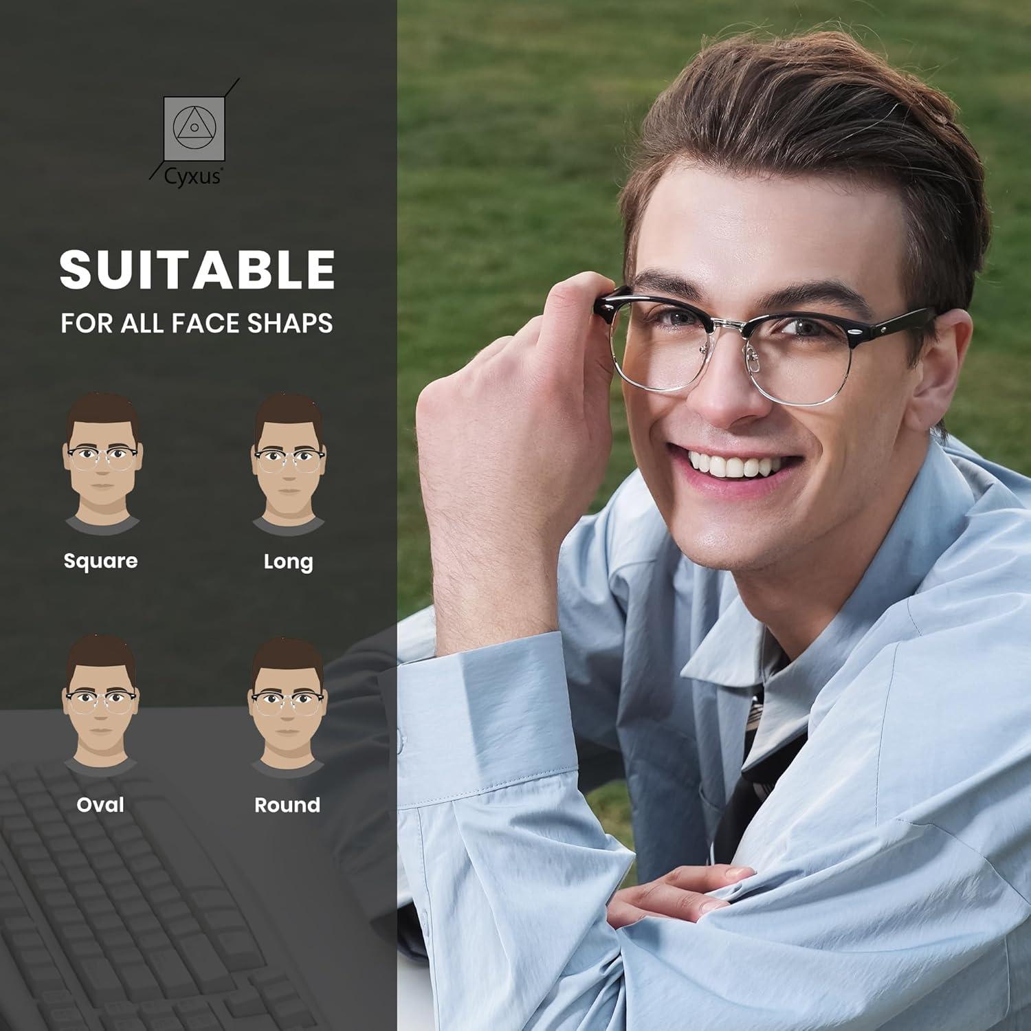 Gafas Anti Luz Azul Cyxus 8056T01 Marco Negro Plateado