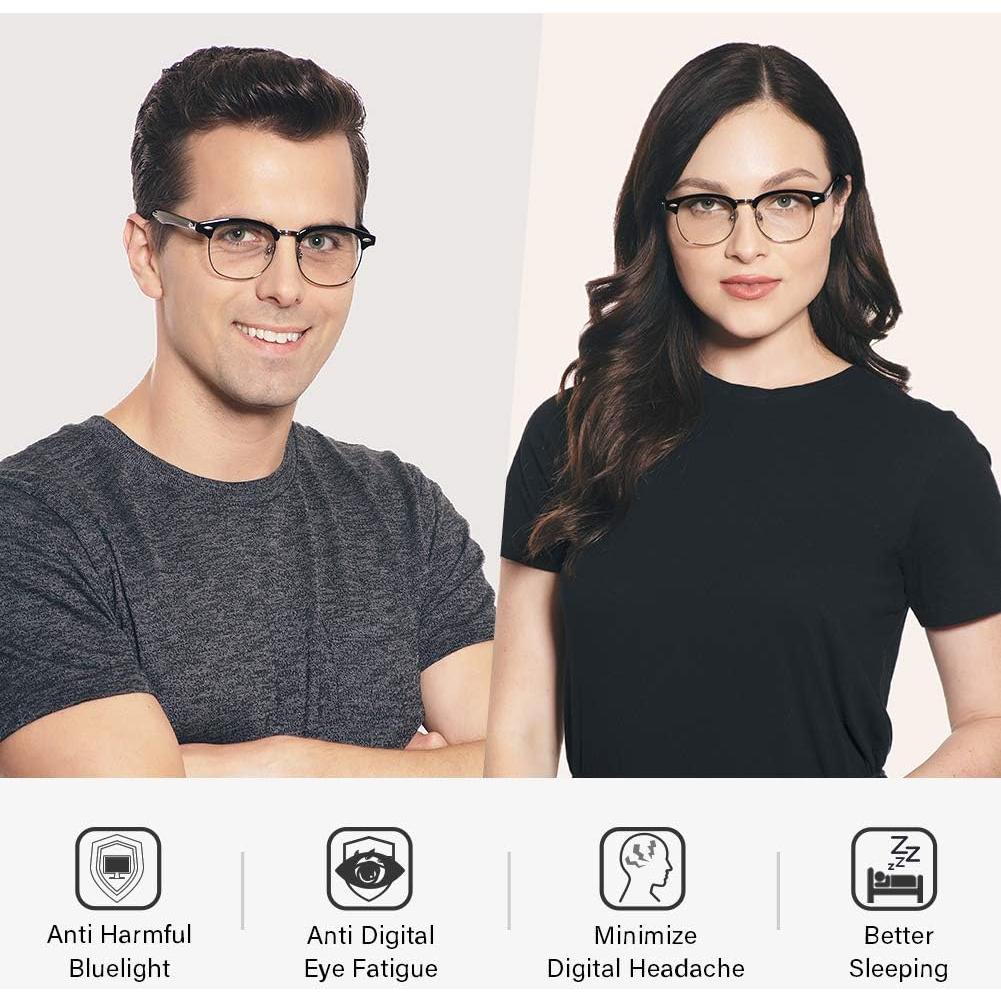 Gafas Anti Luz Azul Cyxus 8056T01 Marco Negro Plateado