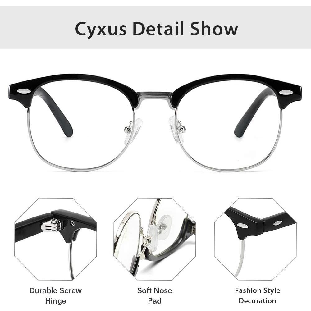 Gafas Anti Luz Azul Cyxus 8056T01 Marco Negro Plateado