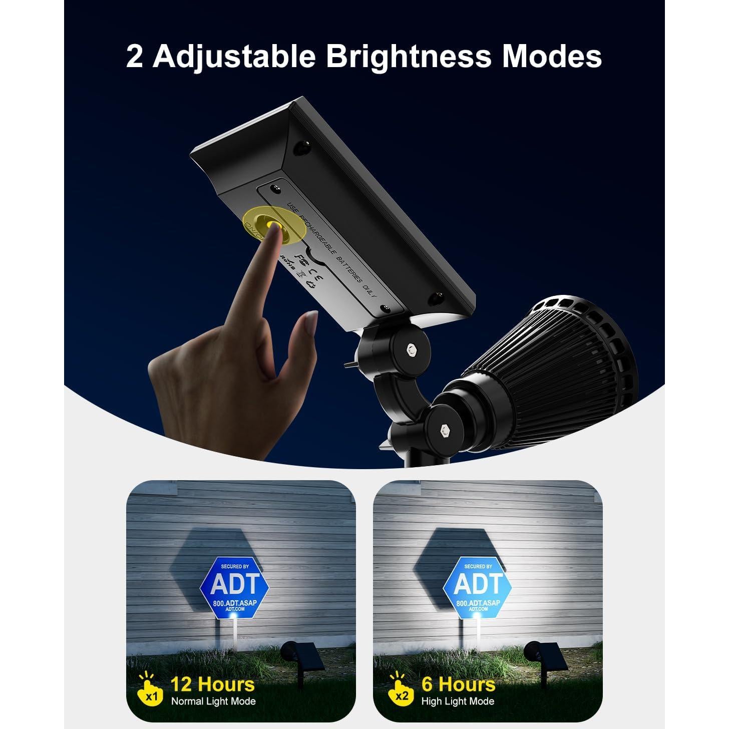 Luces Spot Solares FALOVE para Jardín 7.62m 2 Modos Brillo