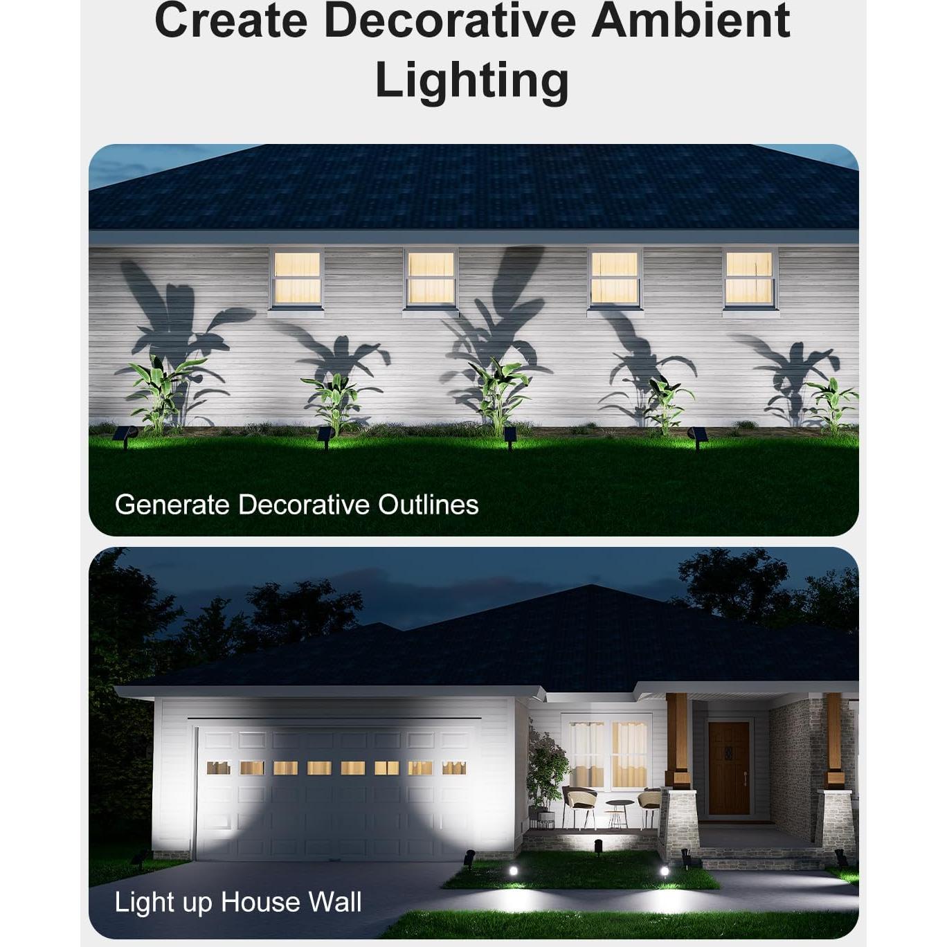 Luces Spot Solares FALOVE para Jardín 7.62m 2 Modos Brillo