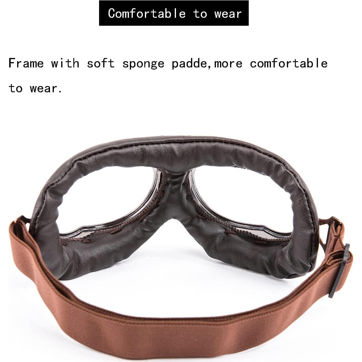 Gafas de Motocicleta Evomosa Vintage para Casco Abierto