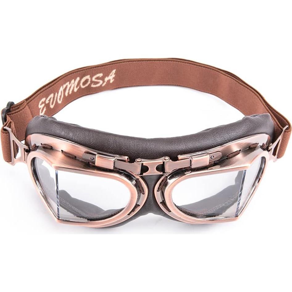 Gafas de Motocicleta Evomosa Vintage para Casco Abierto