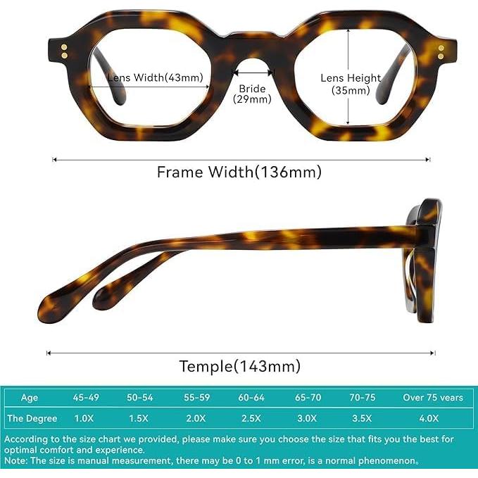 Gafas de Lectura Geométricas Carey 1.75D Bloqueo Luz Azul