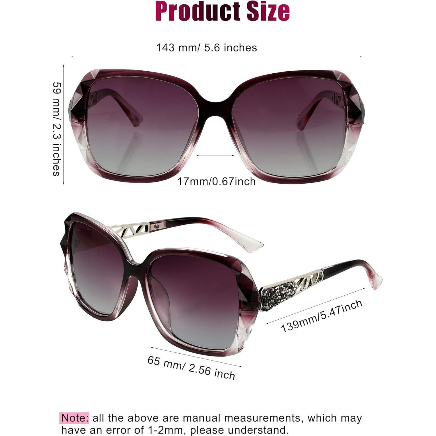 Gafas de Sol Polarizadas Frienda 3 Piezas para Mujeres