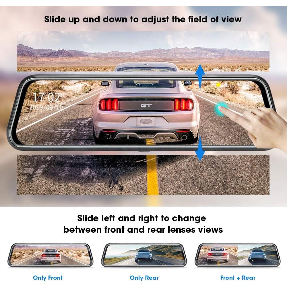 Cámara de tablero Jansite 10'' 1080P visión nocturna y táctil