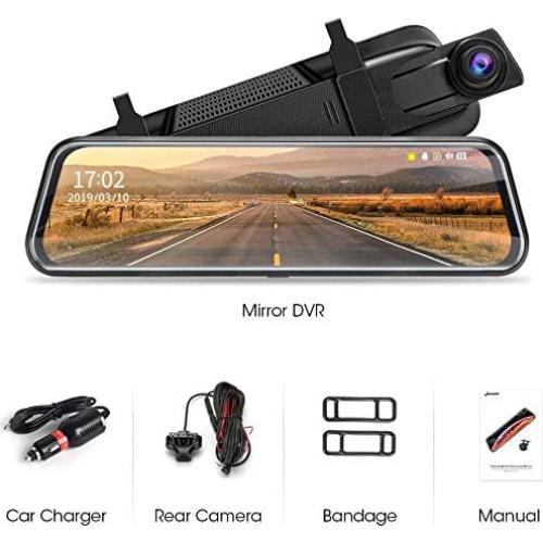 Cámara de tablero Jansite 10'' 1080P visión nocturna y táctil