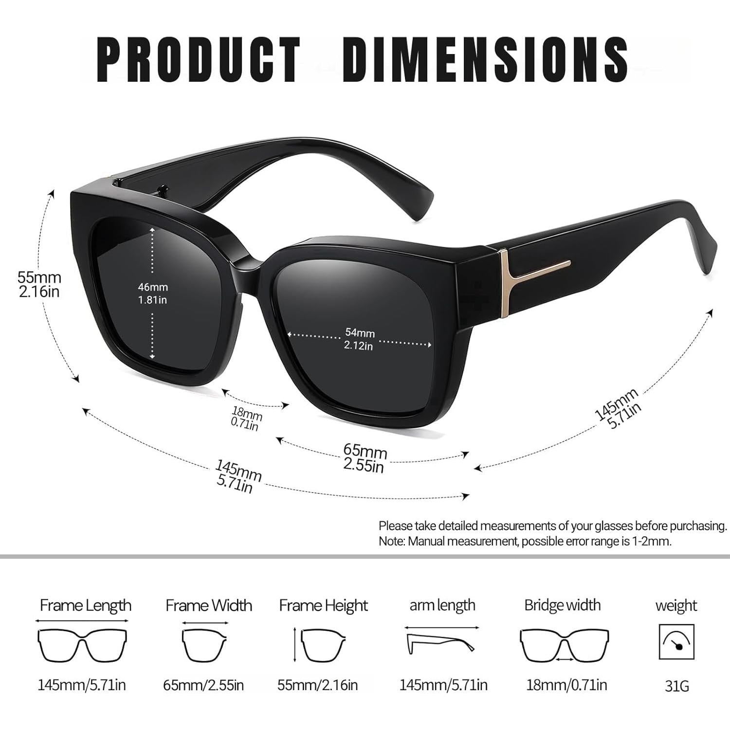 Gafas de Sol KANASTAL Polarizadas UV400 para Prescripción