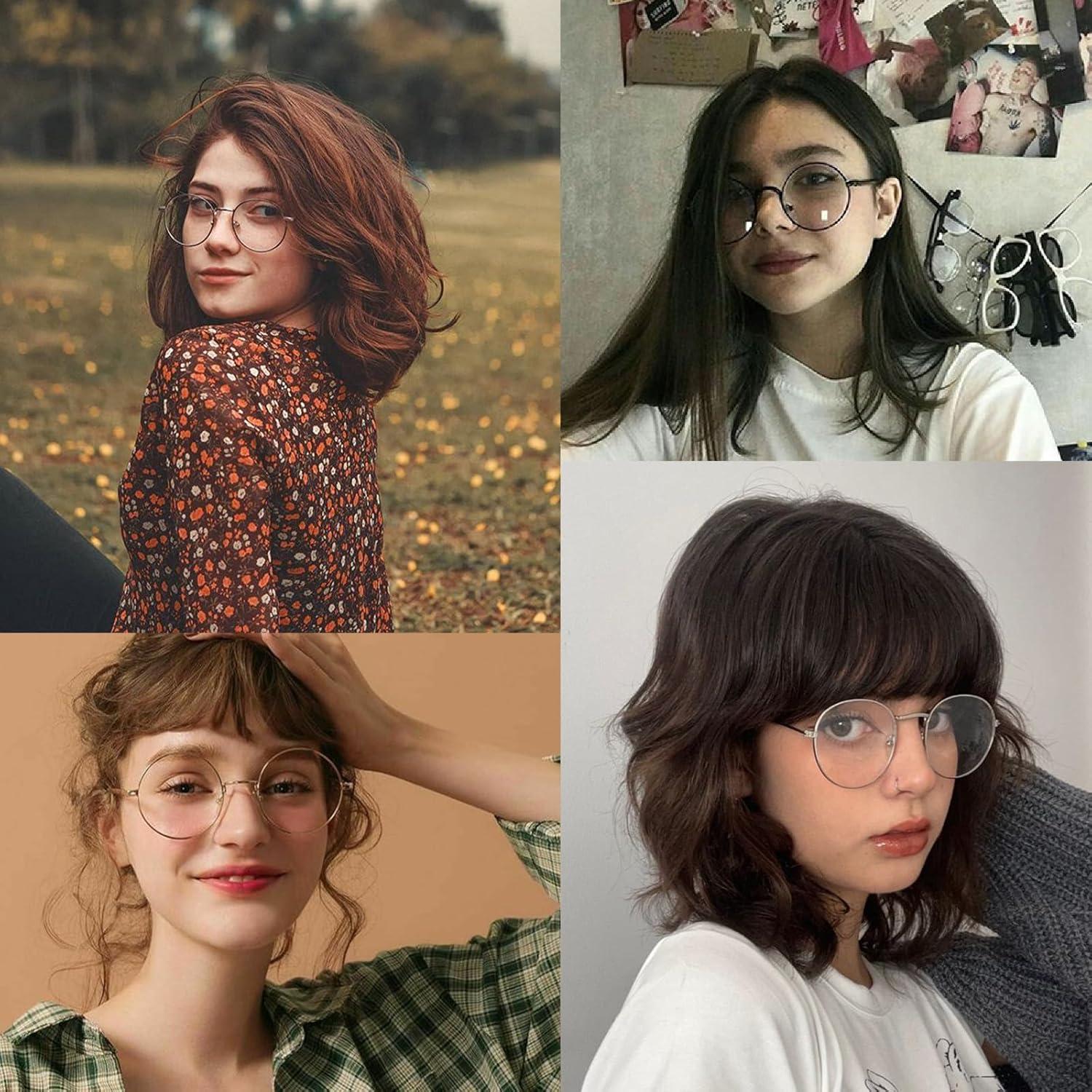 Gafas Redondas Retro Metal Dorado Lentes Claros UV400