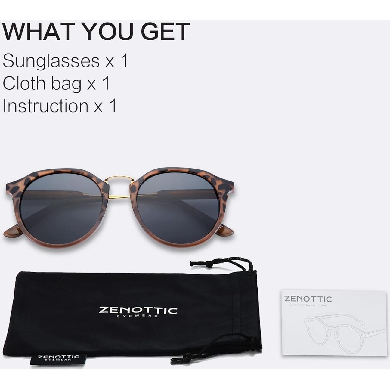 Gafas de Sol Polarizadas ZENOTTIC Retro UV400 Metal