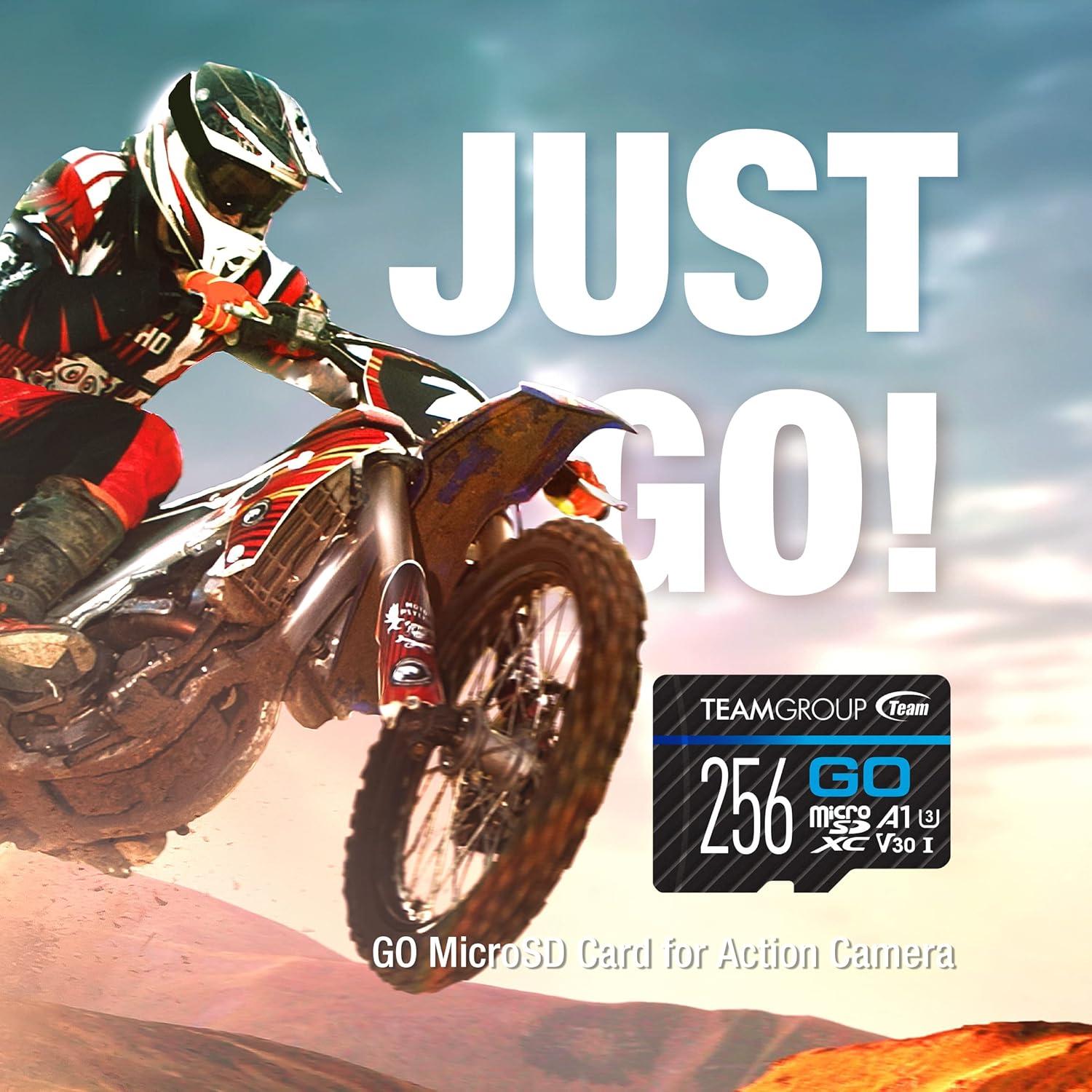 TEAMGROUP GO 256GB Micro SDXC UHS-I U3 V30 para 4K