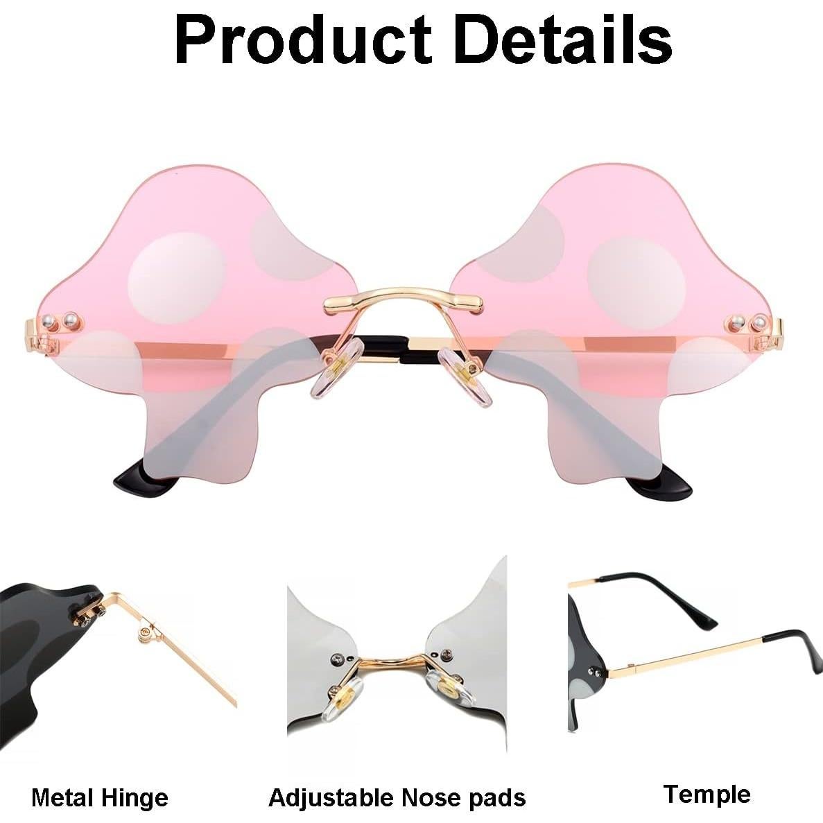 Gafas de sol JOVAKIT hongo retro UV400 para fiestas