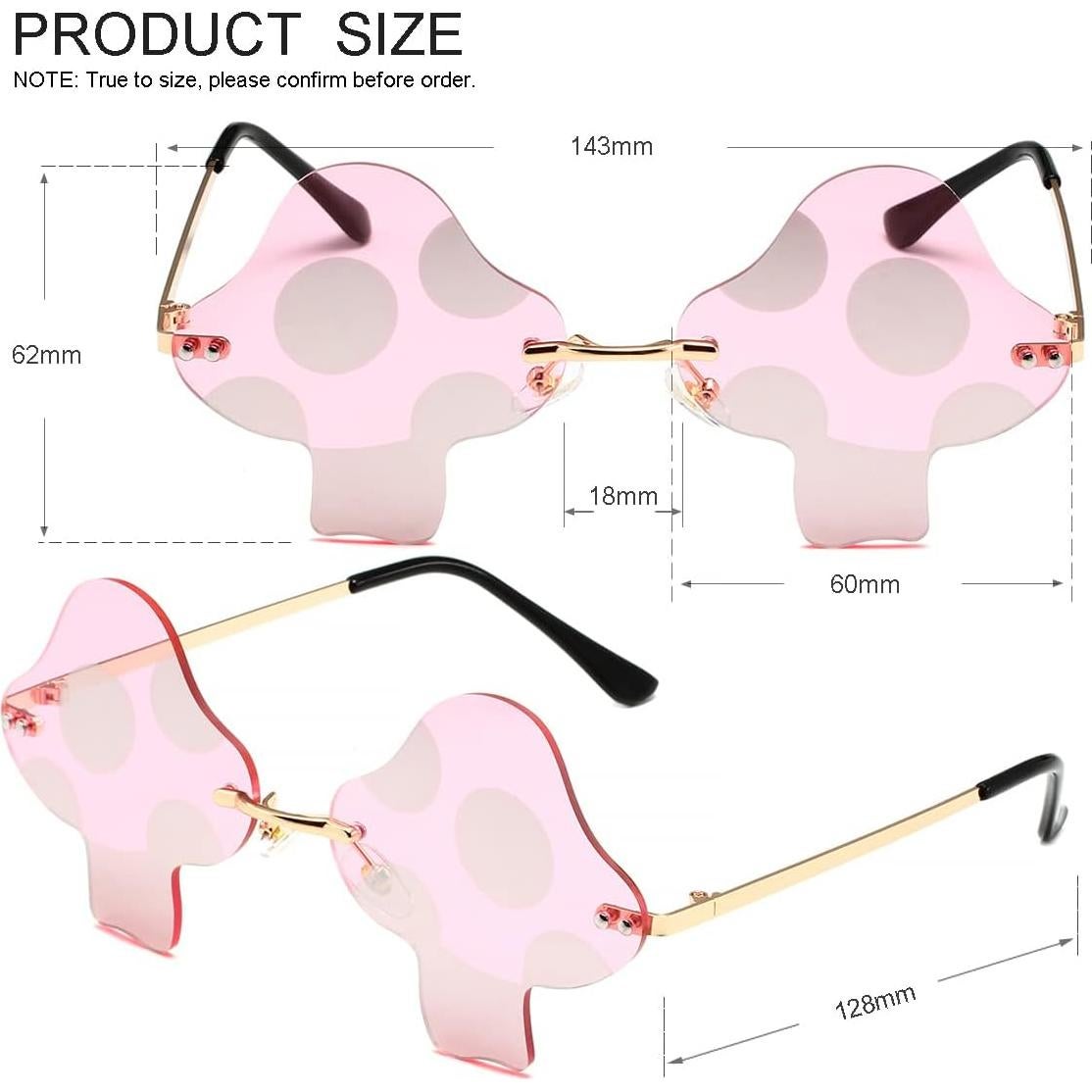 Gafas de sol JOVAKIT hongo retro UV400 para fiestas