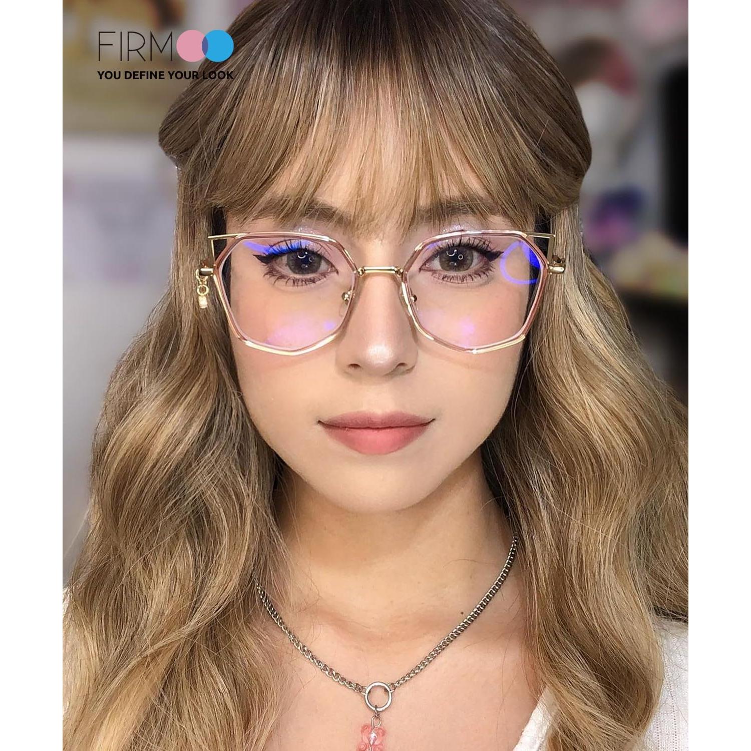Gafas de luz azul Firmoo ojo de gato UV400 rosa dorado