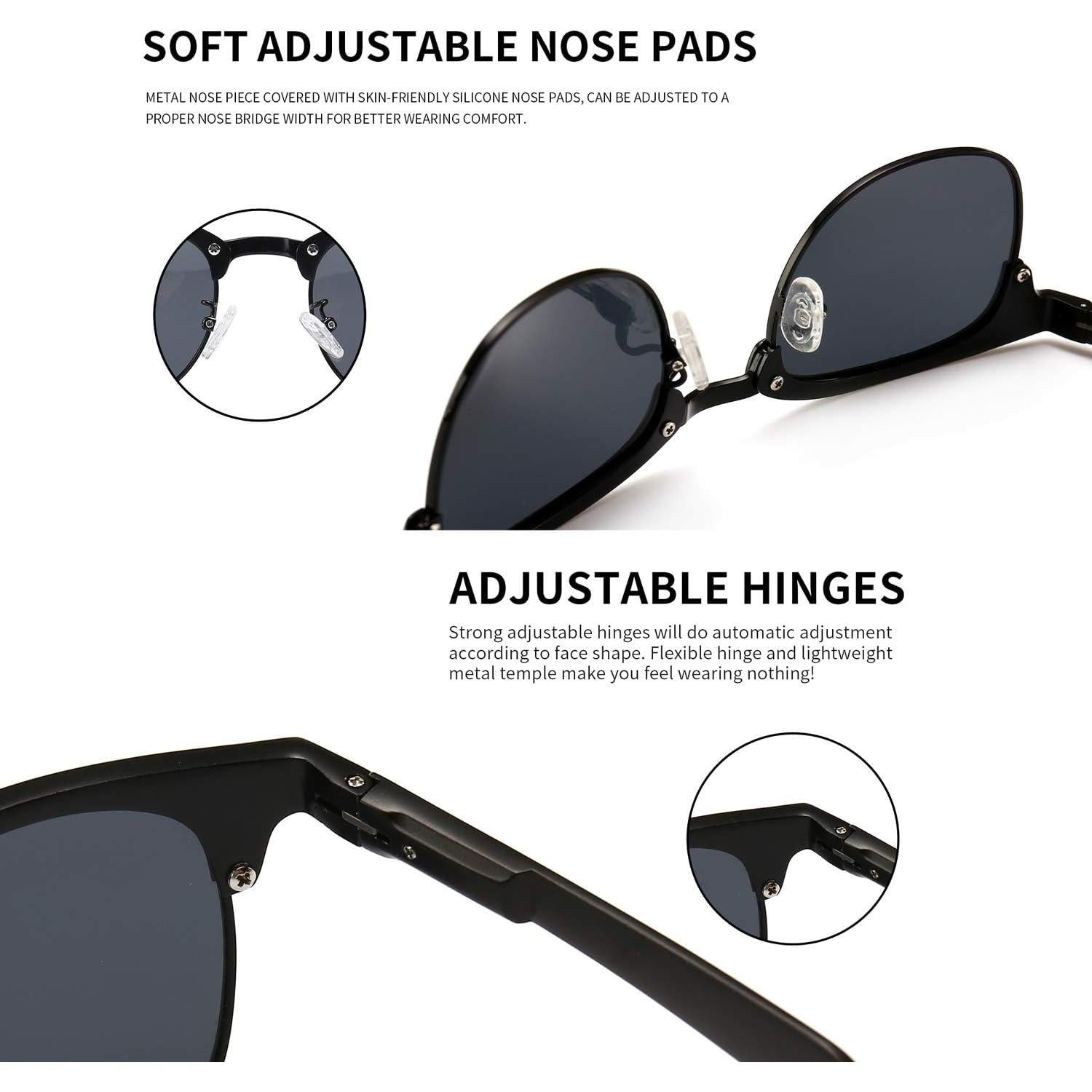 Gafas de Sol Polarizadas SUNGAIT Retro Unisex Marco Metal