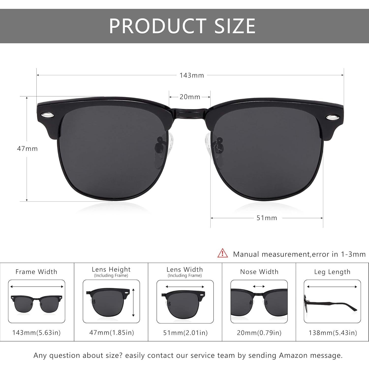 Gafas de Sol Polarizadas SUNGAIT Retro Unisex Marco Metal