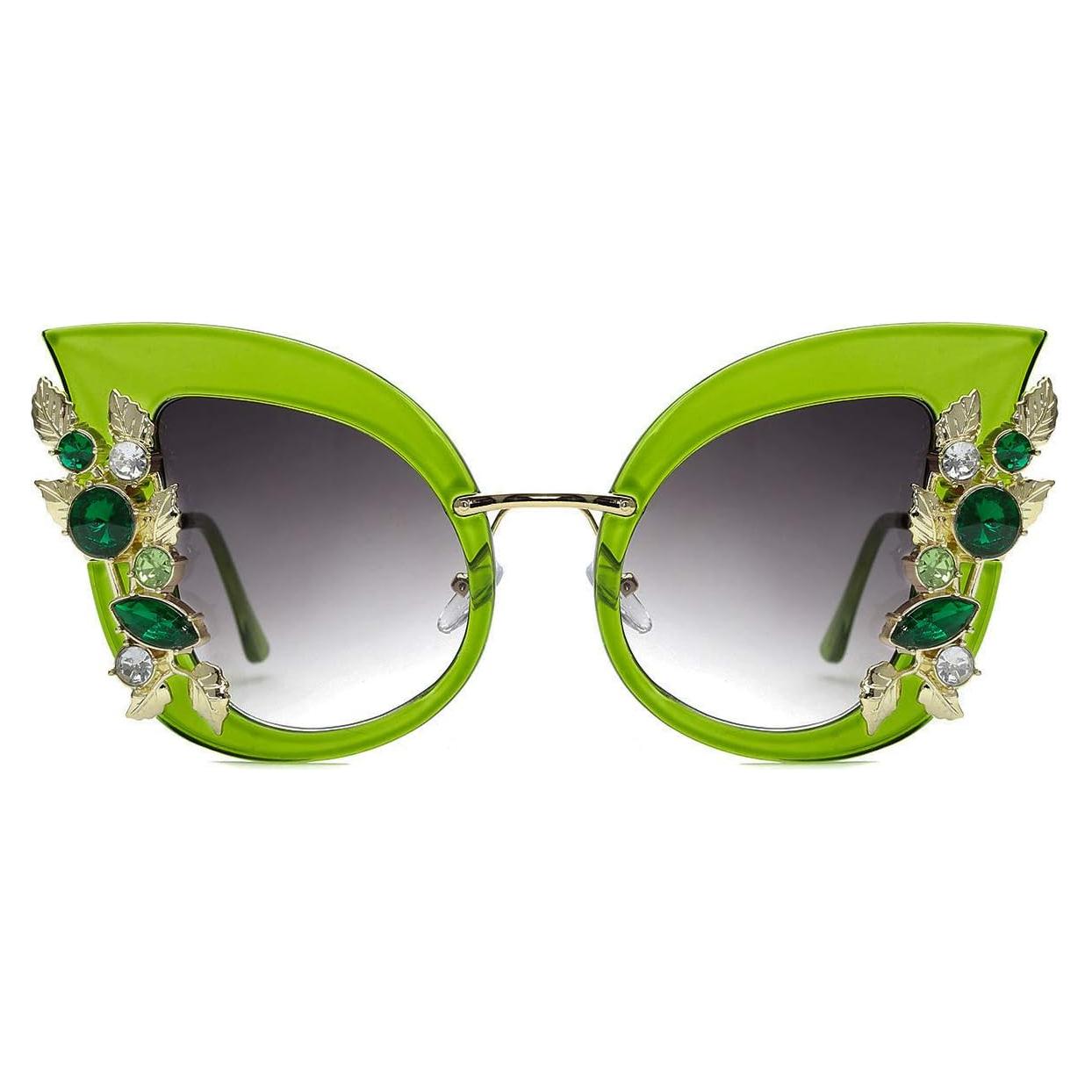 Gafas de sol Slocyclub mariposa con rhinestones para mujeres
