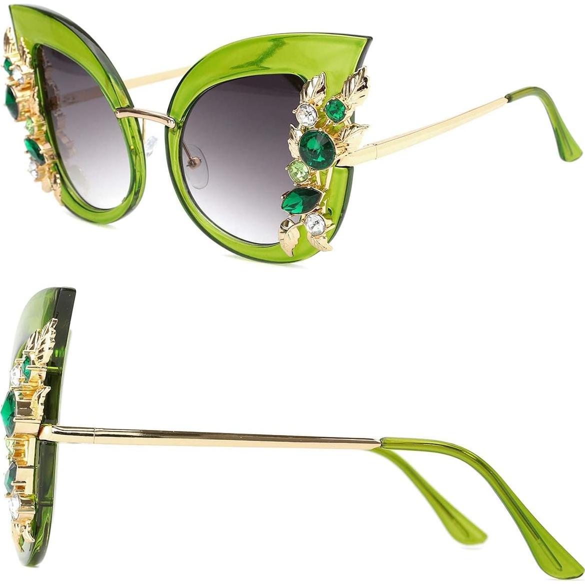 Gafas de sol Slocyclub mariposa con rhinestones para mujeres